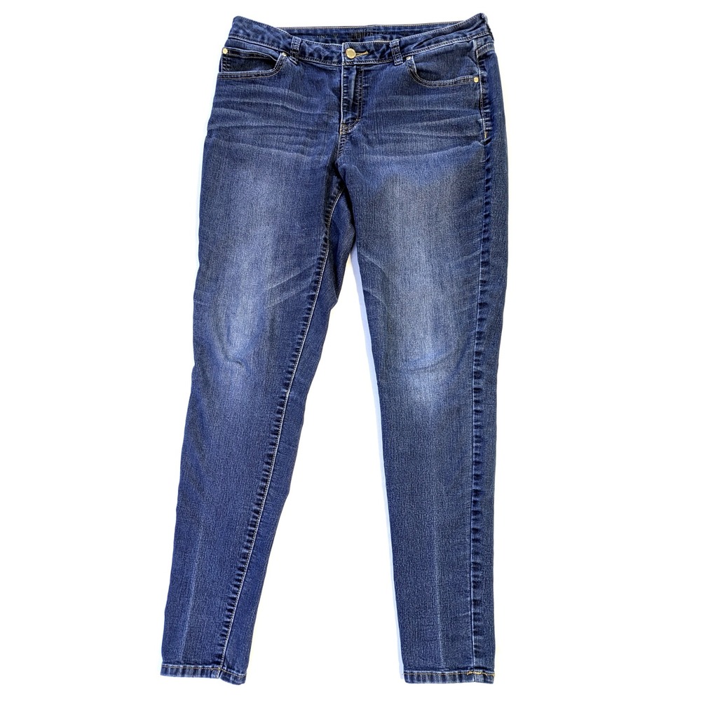 Jennifer Lopez Womens Skinny Jeans Dark Wash Blue Denim Size 10 Mid Rise 32x32